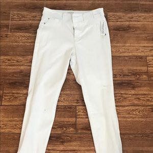 White jeans time and true size 12 high rise skinny